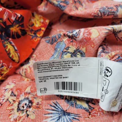 Tropical Floral Button Up Shirt UK M Chest 38" | Summer Resort Vacation Cotton - Thumbnail 11