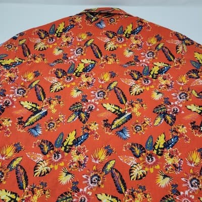 Tropical Floral Button Up Shirt UK M Chest 38" | Summer Resort Vacation Cotton - Thumbnail 5