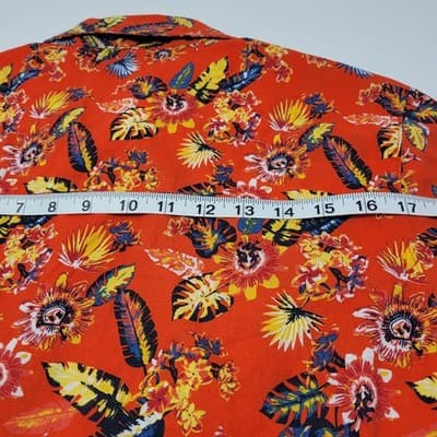 Tropical Floral Button Up Shirt UK M Chest 38" | Summer Resort Vacation Cotton - Thumbnail 14