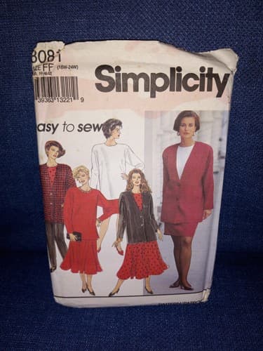 Simplicity 8081 Office Career Suit Skirt Top Jacket Plus sizes 18W 20W 22W 24W - Image 1