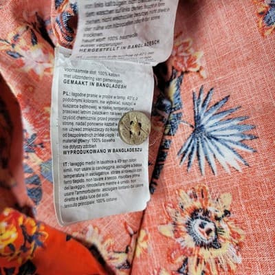 Tropical Floral Button Up Shirt UK M Chest 38" | Summer Resort Vacation Cotton - Thumbnail 10