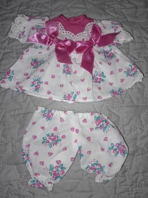 1995 Unimax Doll Outfit Dress & Pants Pink Floral Fits Precious Playmates - Image 1