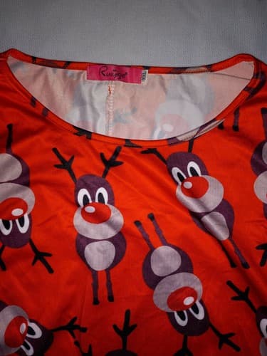 Rudolph Christmas Dress Women’s 2XL Long Sleeve Holiday Cute Festive Tunic - Thumbnail 3
