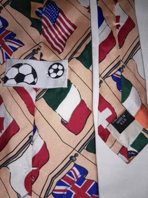 International Flags Men’s Necktie Multicolor Novelty Patriotic Retro Sports Tie - Thumbnail 6