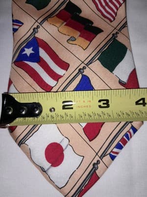 International Flags Men’s Necktie Multicolor Novelty Patriotic Retro Sports Tie - Thumbnail 5