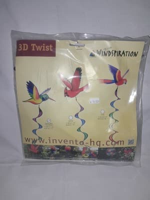 3D Twist Windspiration Rainbow Hummingbird Garden Wind Spinner Outdoor Decor - Thumbnail 2