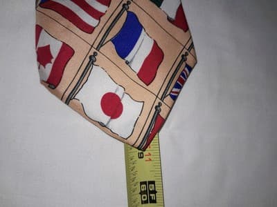 International Flags Men’s Necktie Multicolor Novelty Patriotic Retro Sports Tie - Thumbnail 4