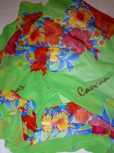 Cancun Mexico Floral Sarong Wrap 70x40 Beach Swim Cover Up – Boho Resortwear - Image 1