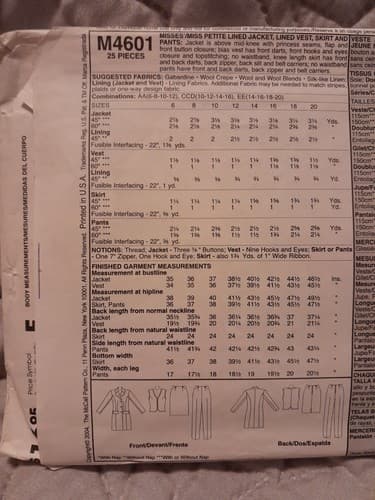 McCalls 4601 Y2K Jacket & Vest, Skirt Pants Streetwear Pattern 10 12 14 16 UC - Thumbnail 3