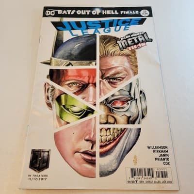 DC COMICS Justice League 33 Batman Flash Cyborg Variant B 2018 Metal VF - Image 1