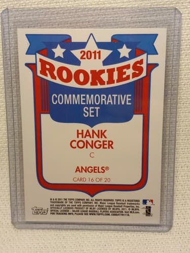 2011 Topps Lineage Rookies #16 Hank Conger Angels Commermorative set - Thumbnail 2