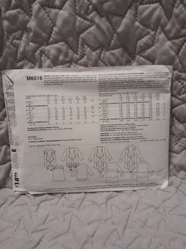 McCalls M6516 6516 Unlined Vest & Jacket Lose Fit Size L XL XXL Pattern UC FF - Thumbnail 2