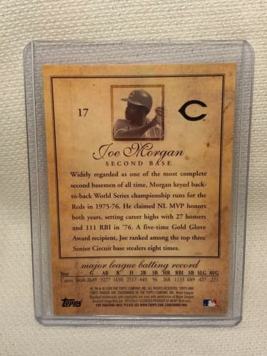 2009 Topps Tribute Joe Morgan #17 HOF CINCINNATI REDS - Thumbnail 2
