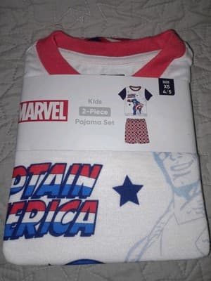 Captain America Kids 2-Piece Pajama Set Size XS4/5 (031876) - Image 1