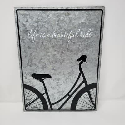 Electric Grandpa Metal Bicycle Wall Art Sign Life Is a Beautiful Ride 14x10 Deco - Thumbnail 2