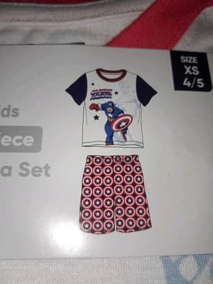 Captain America Kids 2-Piece Pajama Set Size XS4/5 (031876) - Thumbnail 2