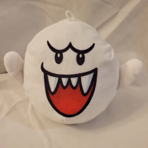 Nintendo Boo Plush Ghost Character Smiling Face 6 In White Toy - Image 1