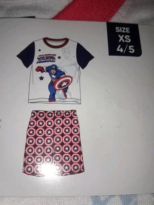 Captain America Kids 2-Piece Pajama Set Size XS4/5 (031876) - Thumbnail 3