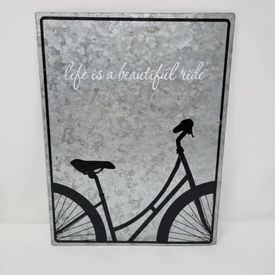 Electric Grandpa Metal Bicycle Wall Art Sign Life Is a Beautiful Ride 14x10 Deco - Thumbnail 3