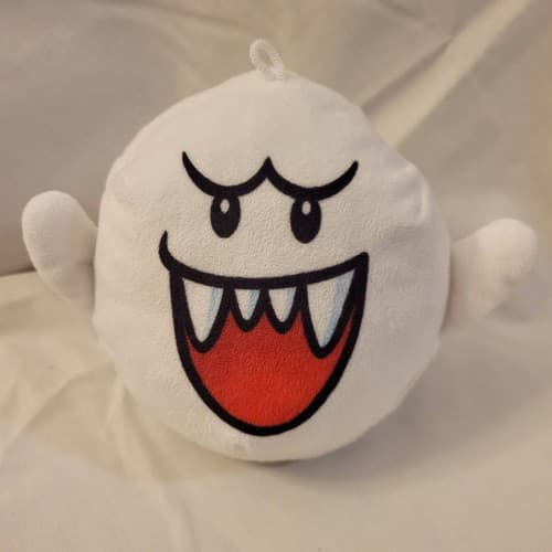 Nintendo Boo Plush Ghost Character Smiling Face 6 In White Toy - Thumbnail 2