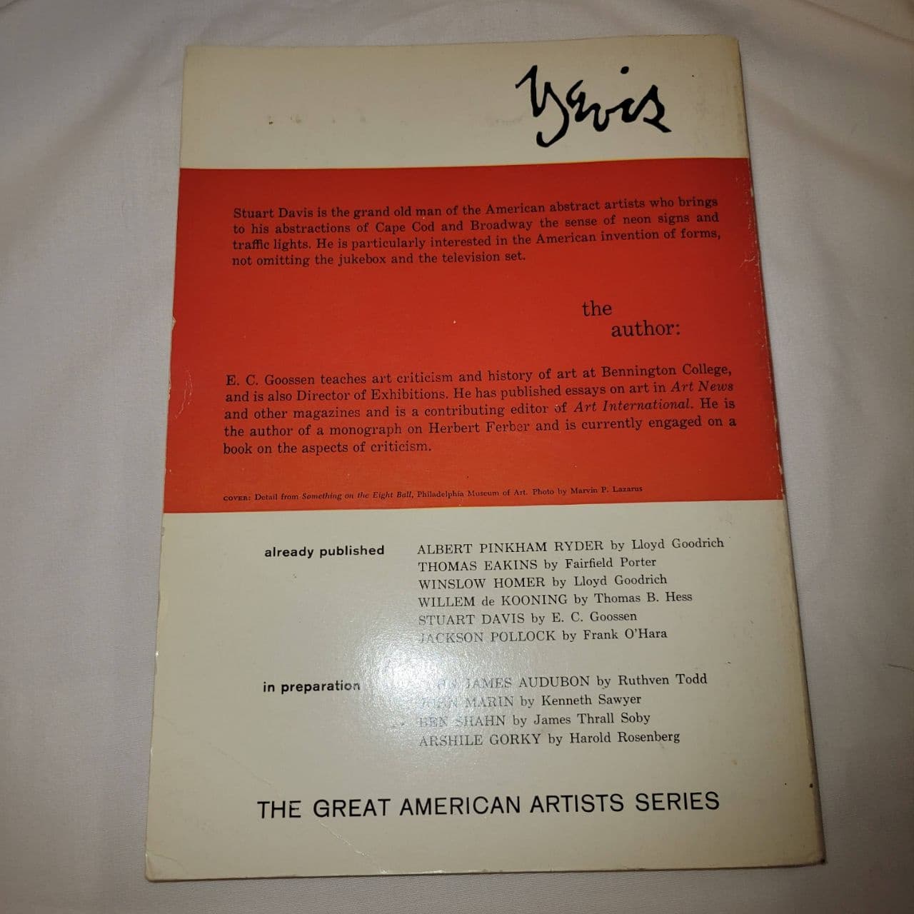 Stuart Davis by E.C. Goossen Great American Artists Series 1960s Art Book - Thumbnail 4