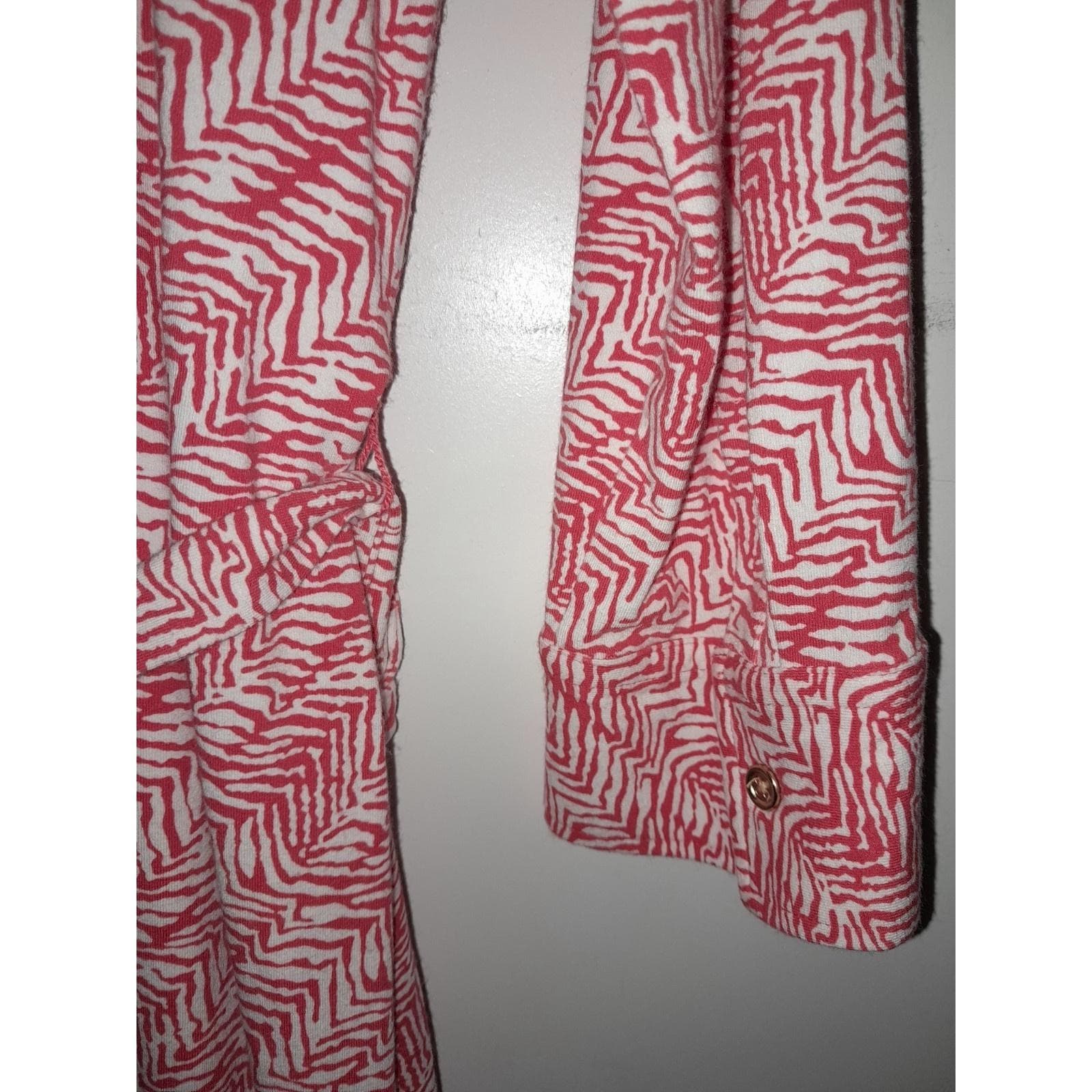 Talbots Ponte Knit Rayon Belted Shirt Style Maxi Dress M Coral & White Moto Hobo - Thumbnail 8