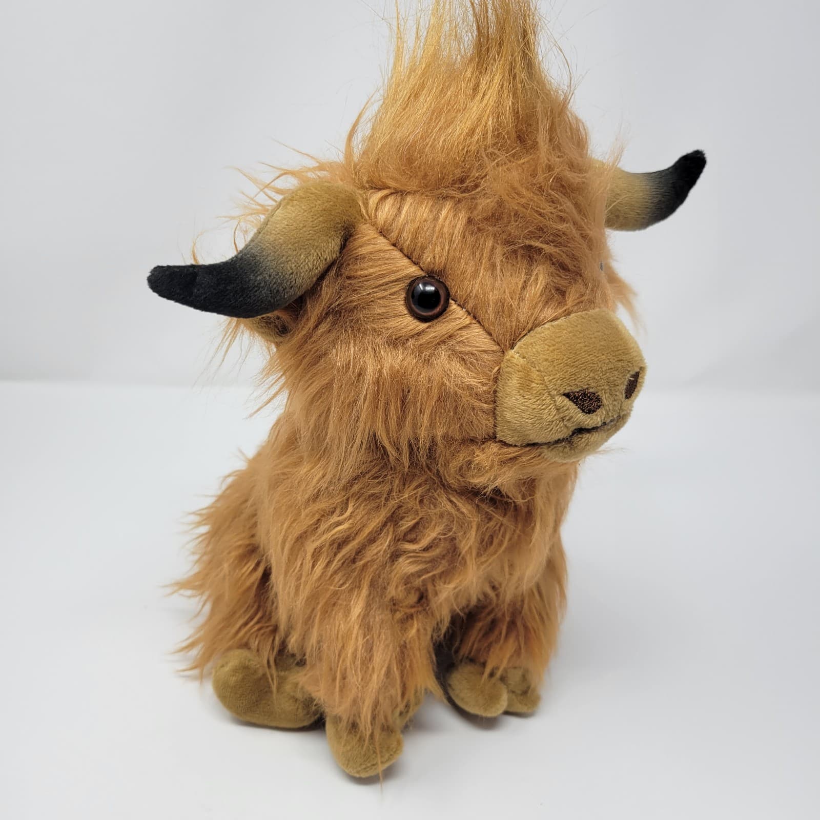 HIGHLAND COW Plush 11" Brown Shaggy Scottish Stuffed Animal Soft Farm Doll - Thumbnail 4