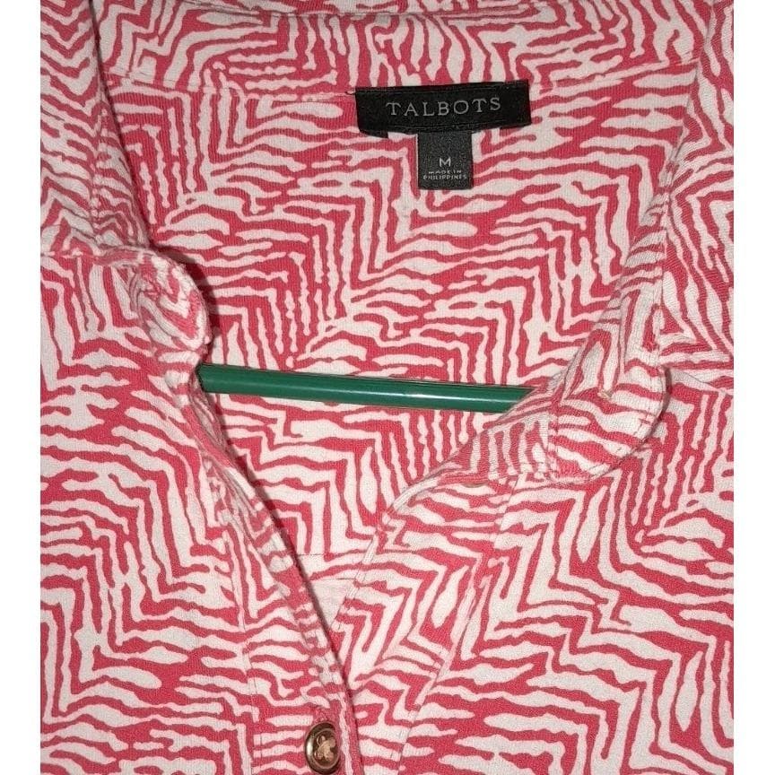 Talbots Ponte Knit Rayon Belted Shirt Style Maxi Dress M Coral & White Moto Hobo - Thumbnail 4