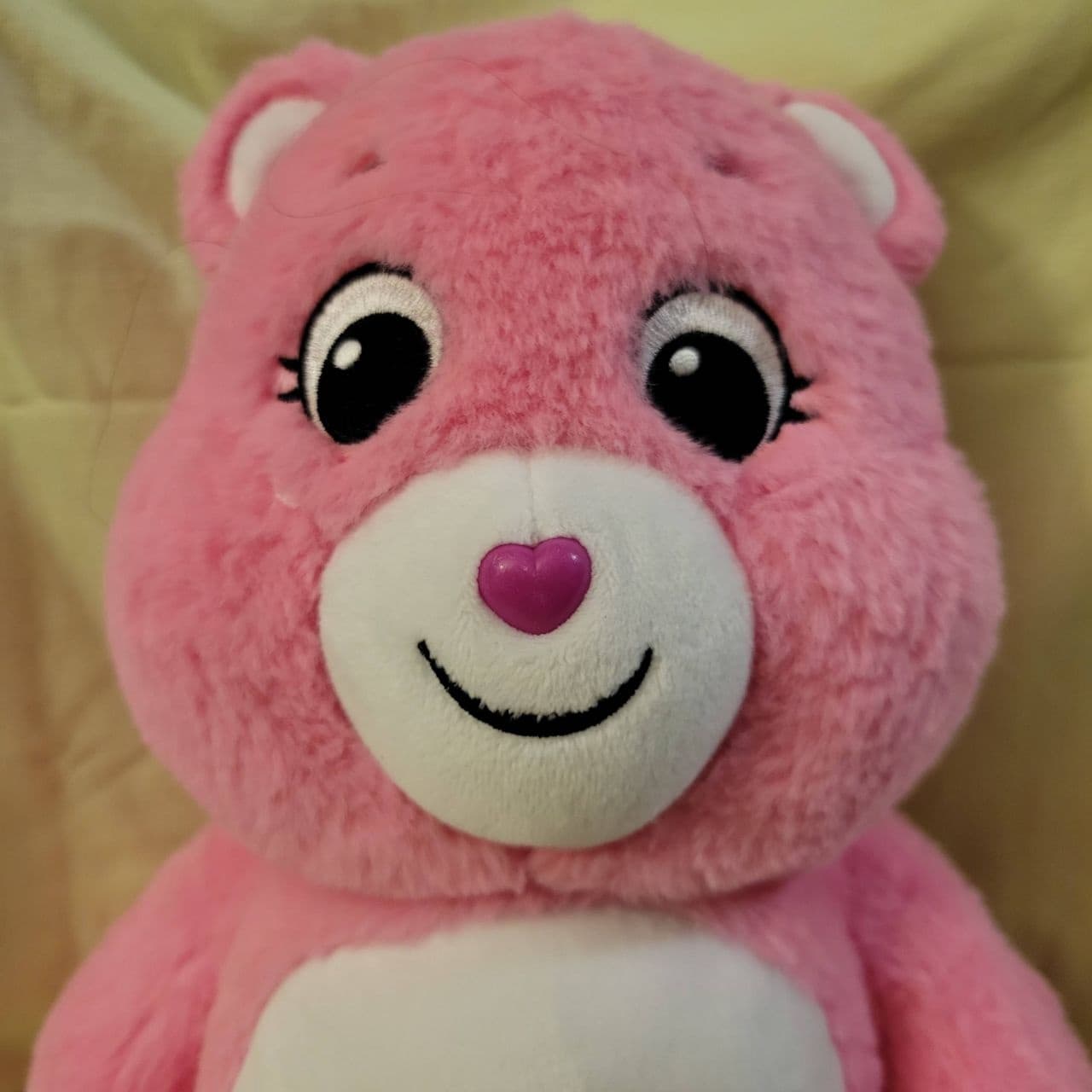 Care Bears Cheer Bear Plush Pink Rainbow Belly Soft Stuffed Animal Toy 14" - Thumbnail 3