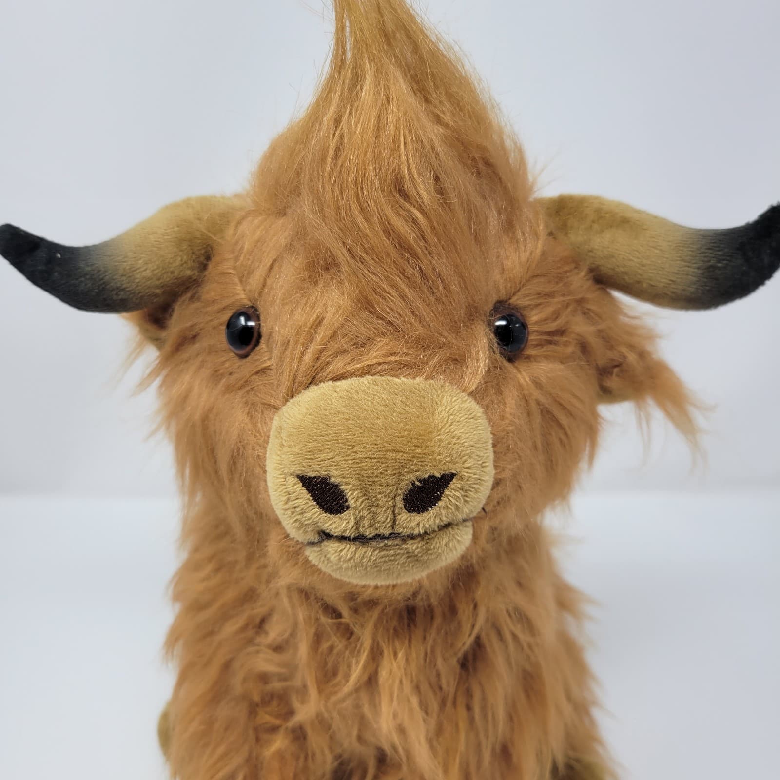 HIGHLAND COW Plush 11" Brown Shaggy Scottish Stuffed Animal Soft Farm Doll - Thumbnail 2