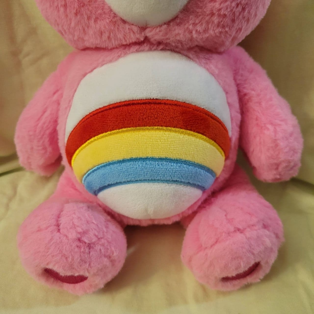 Care Bears Cheer Bear Plush Pink Rainbow Belly Soft Stuffed Animal Toy 14" - Thumbnail 4