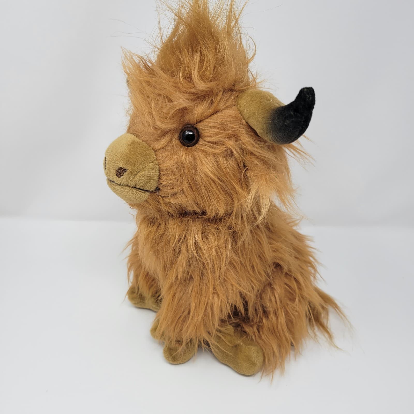 HIGHLAND COW Plush 11" Brown Shaggy Scottish Stuffed Animal Soft Farm Doll - Thumbnail 7
