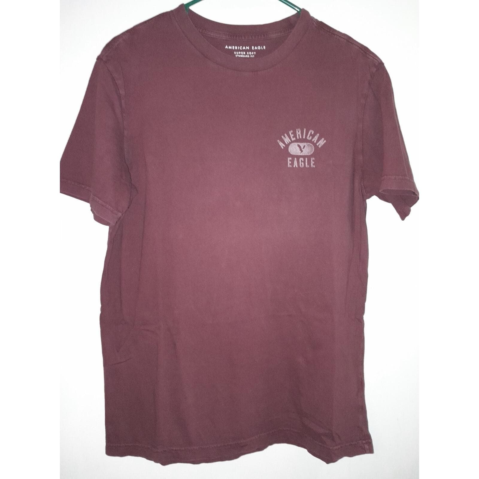 American Eagle S/P/CH Super Soft Short Sleeve Burgundy With White Accent Eagle - Thumbnail 2