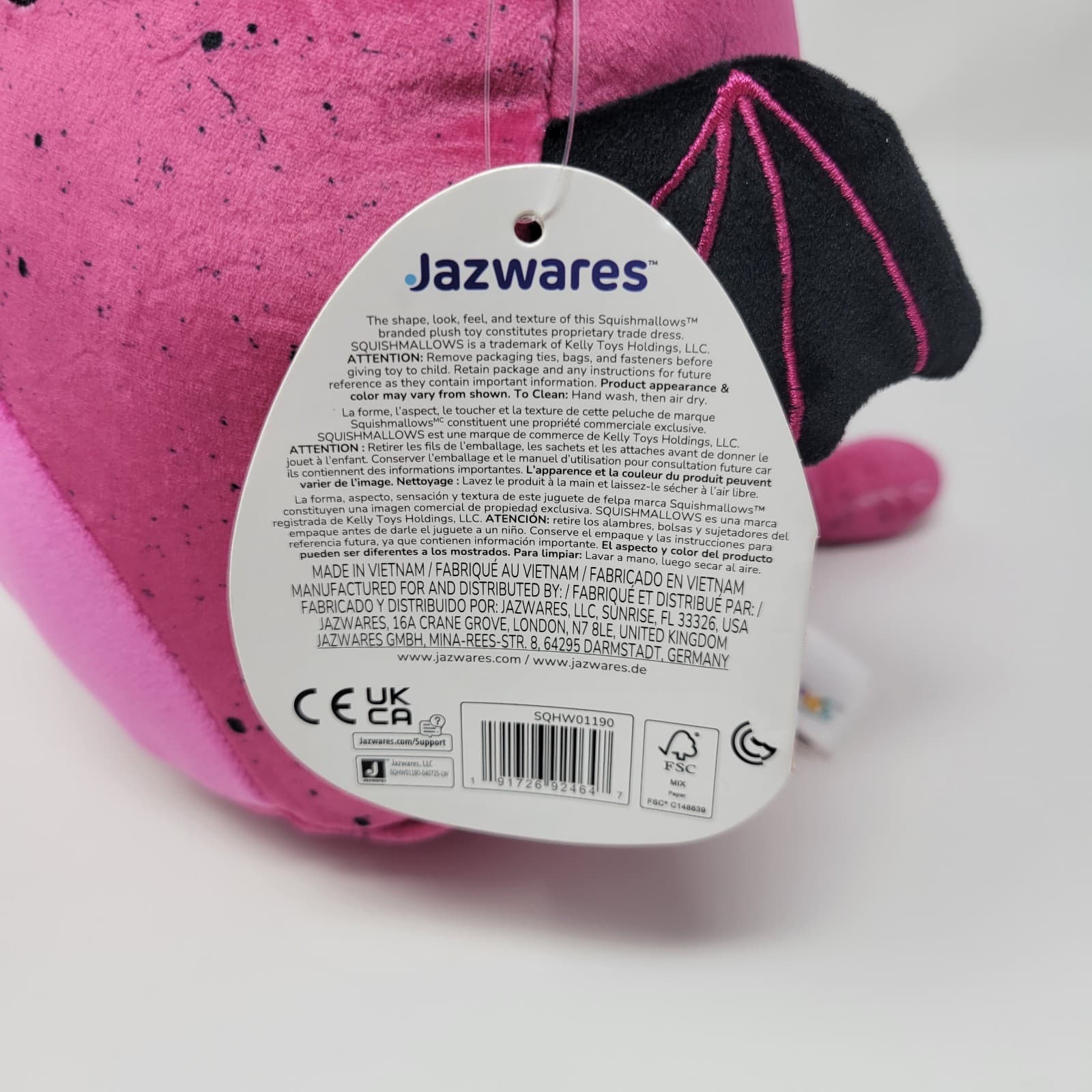 Squishmallows Bianca Bat with Specks Halloween Plush 8" #2828 Jazwares NWT - Thumbnail 5