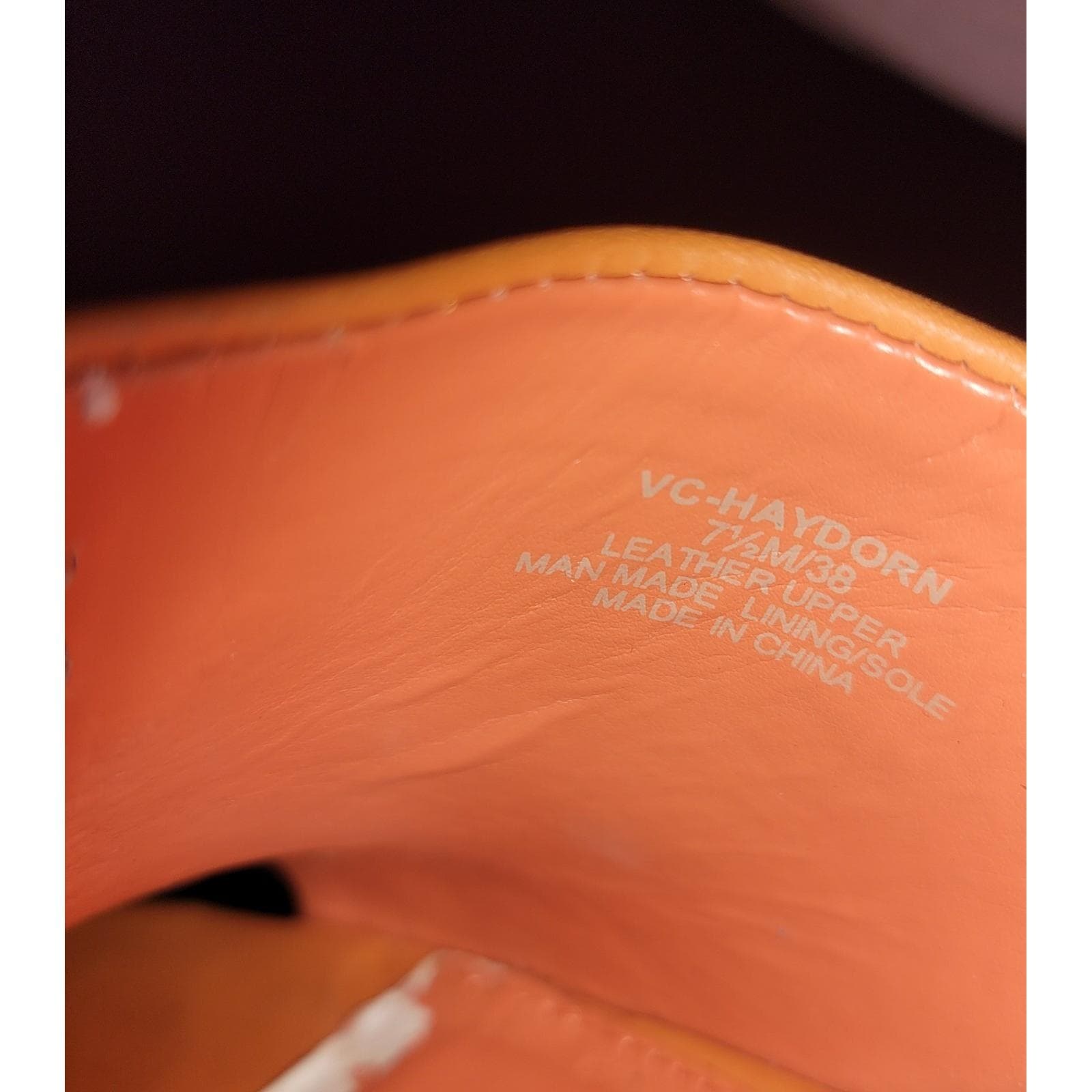 Vince Camuto VC-Haydon Orange Leather Platform Mule Sandals Heels 7.5 Retro - Thumbnail 3