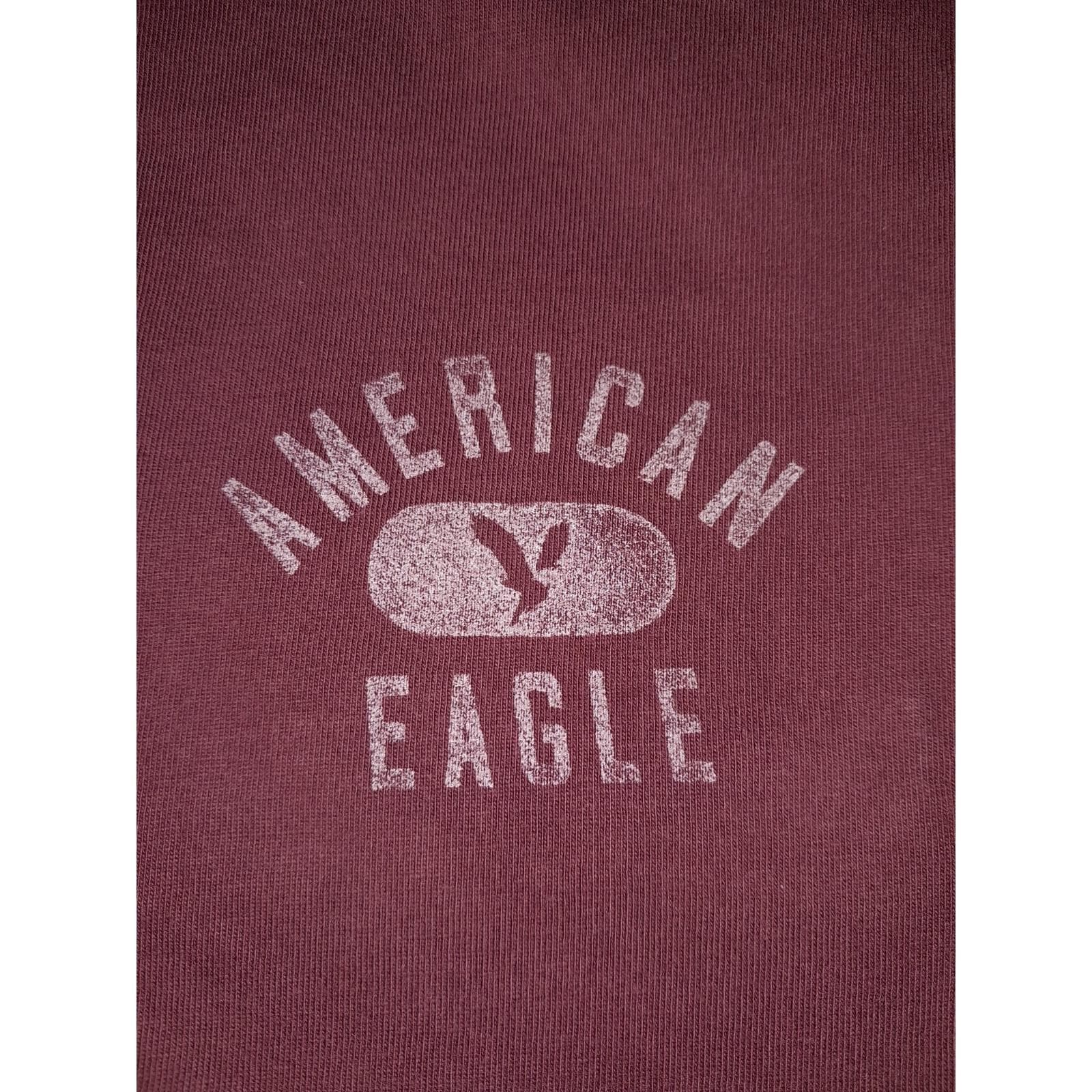 American Eagle S/P/CH Super Soft Short Sleeve Burgundy With White Accent Eagle - Thumbnail 3