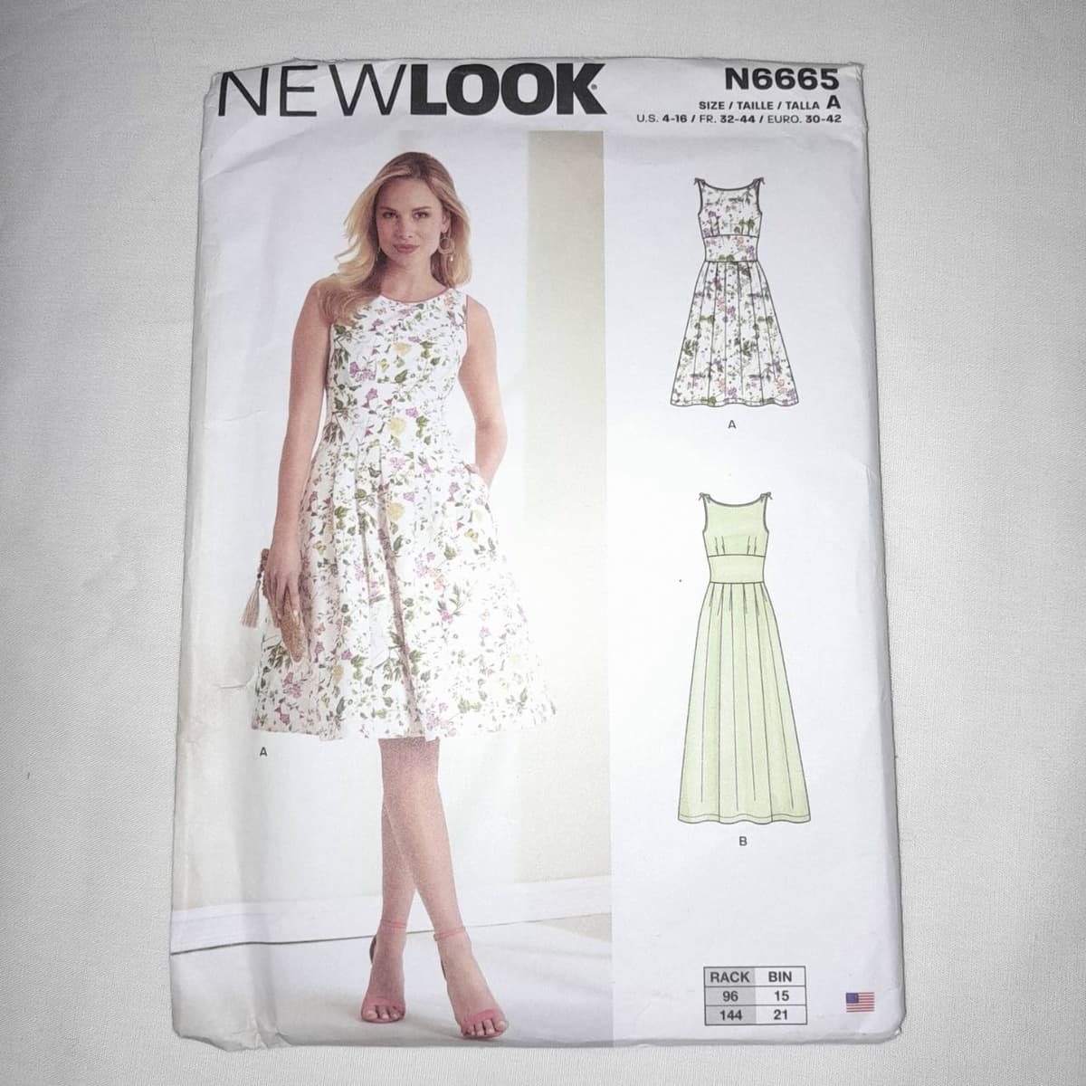 New Look N6665 Sewing Pattern Womens Sz 4-16 Sleeveless Pleated Floral Chic DIY - Image 1