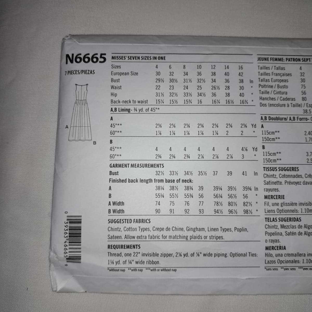 New Look N6665 Sewing Pattern Womens Sz 4-16 Sleeveless Pleated Floral Chic DIY - Thumbnail 4