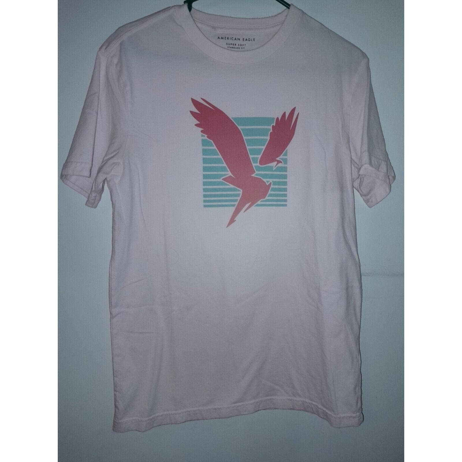 American Eagle Super Soft Standard Fit Pink T-shirt Graphic Eagle XS - Image 1