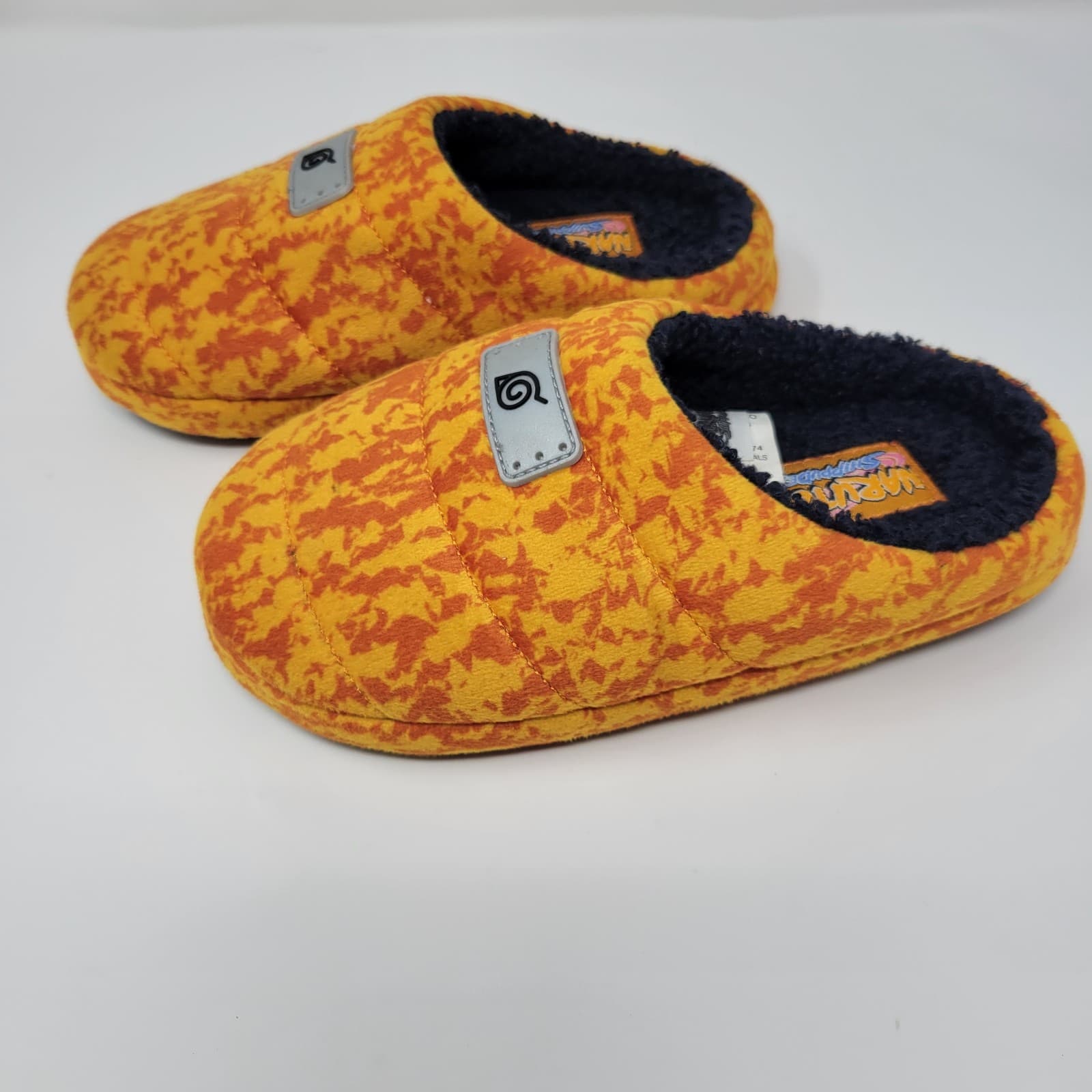 Naruto Shippuden Leaf Village Emblem Headband Style Youth Slippers Orange Sz 13 - Thumbnail 2