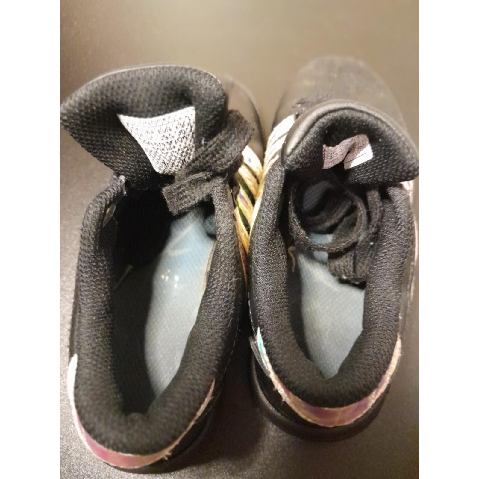 K-Swiss Classic VN Black Leather Sneakers Little Kids 12K Shoes Silver 5-Stripes - Thumbnail 5
