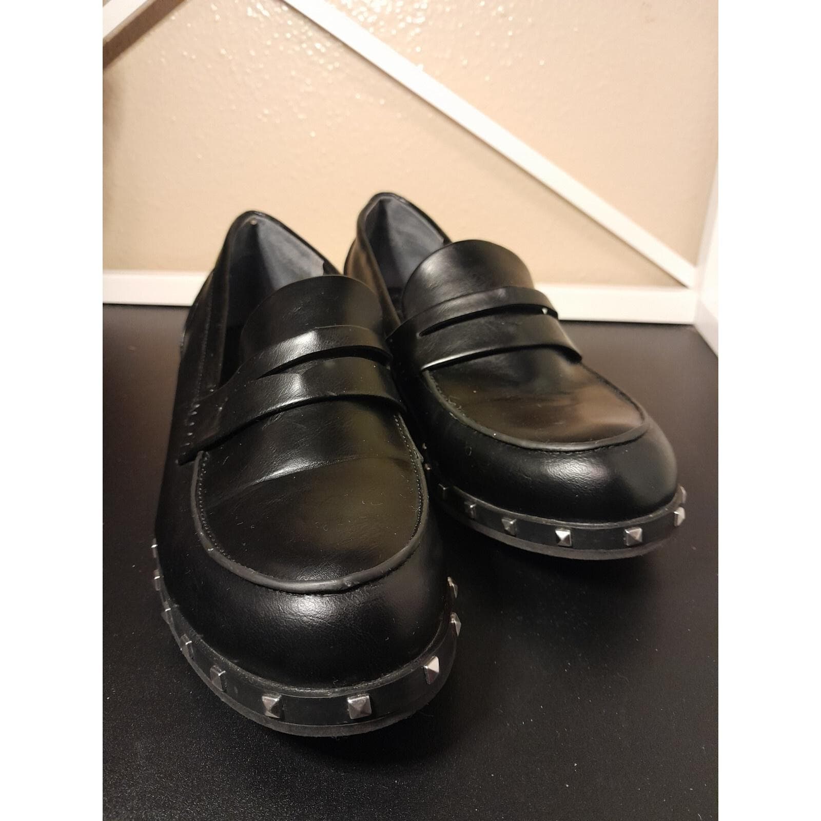 Charles by Charles David Boy Penny Leather Loafer Flat Shoes Black Size 7.5M - Thumbnail 5