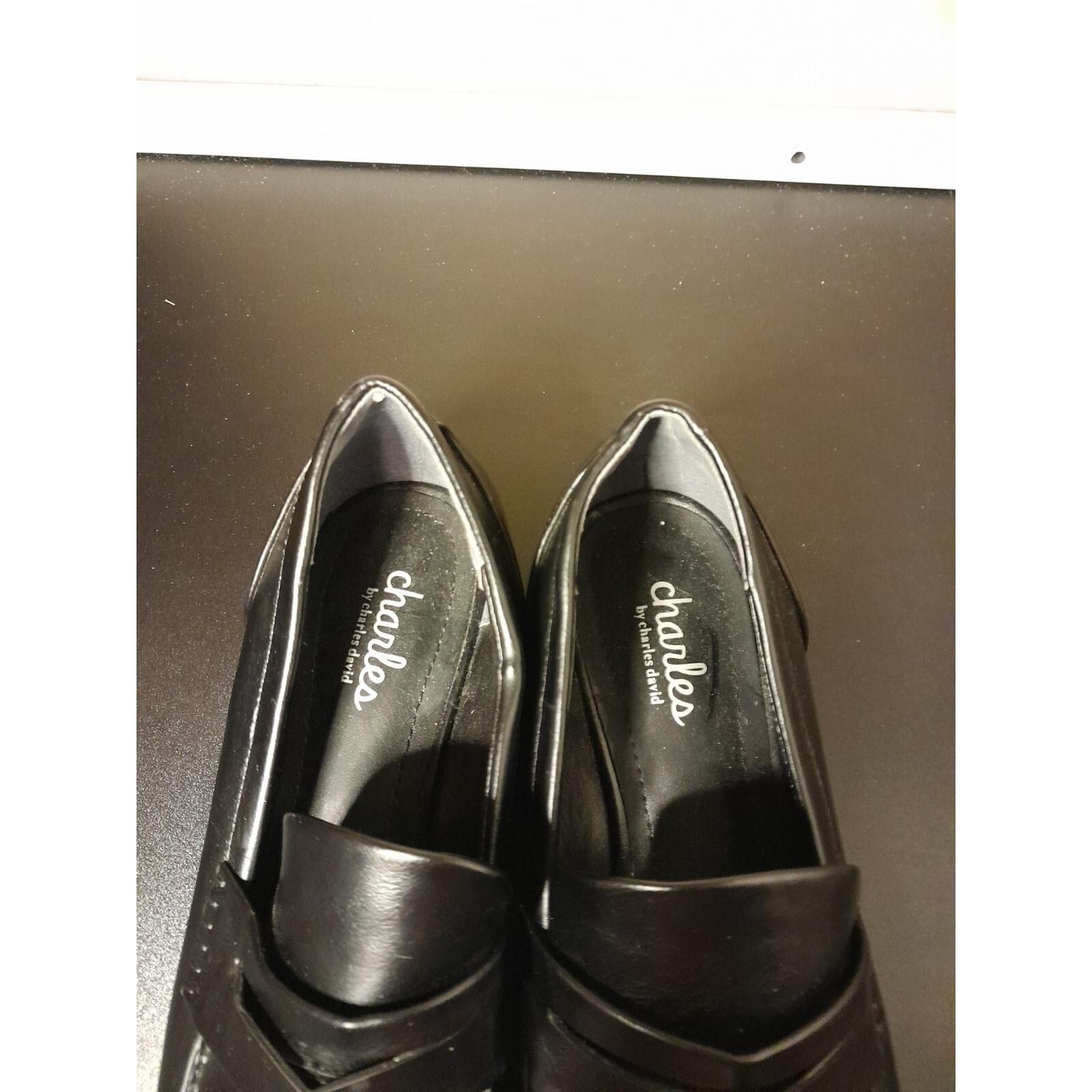 Charles by Charles David Boy Penny Leather Loafer Flat Shoes Black Size 7.5M - Thumbnail 6