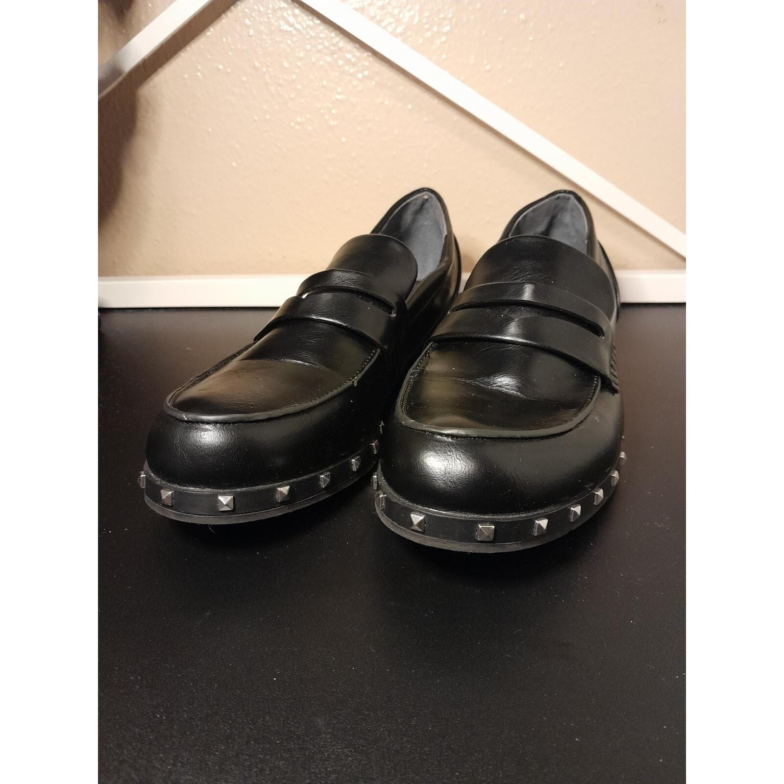Charles by Charles David Boy Penny Leather Loafer Flat Shoes Black Size 7.5M - Thumbnail 2