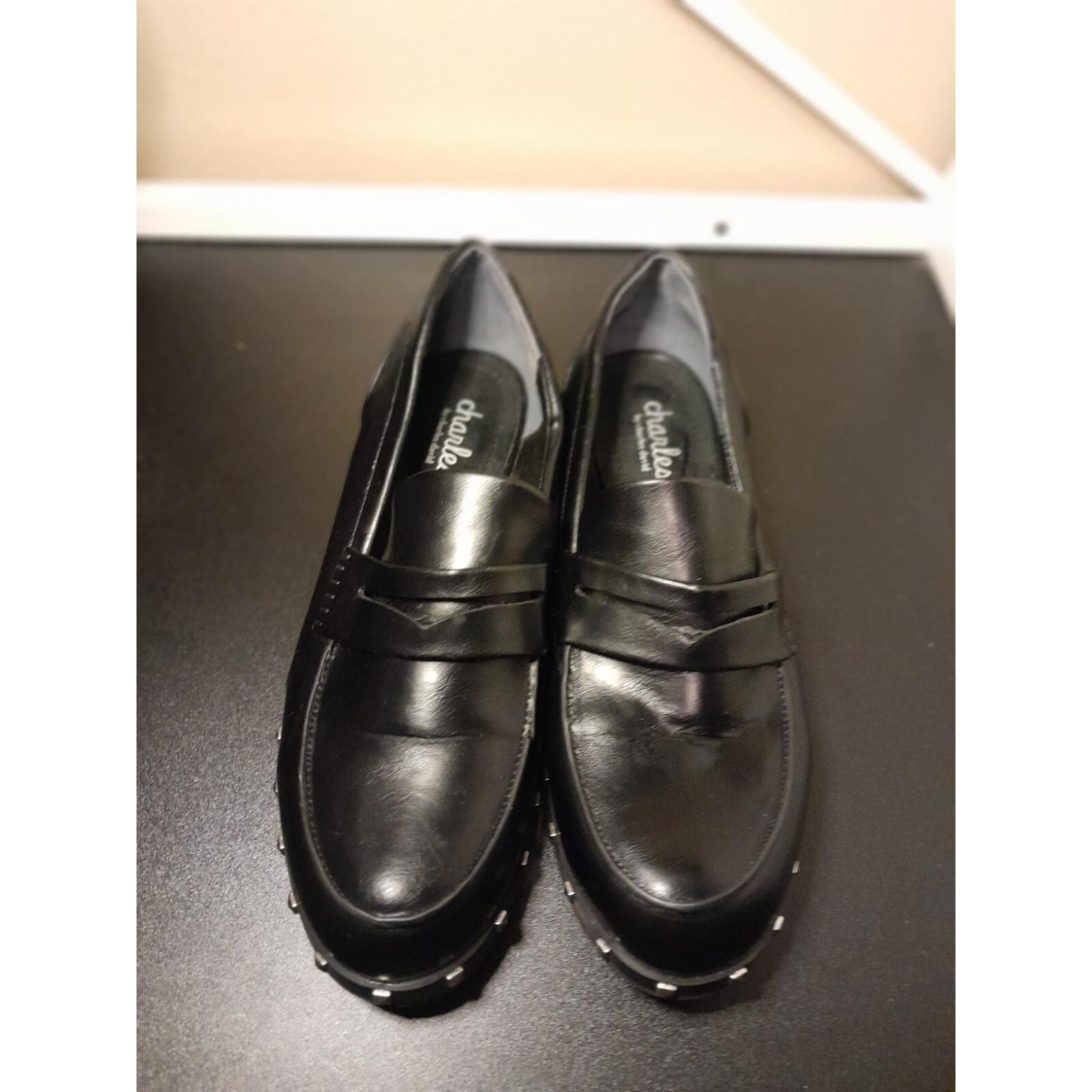 Charles by Charles David Boy Penny Leather Loafer Flat Shoes Black Size 7.5M - Thumbnail 8