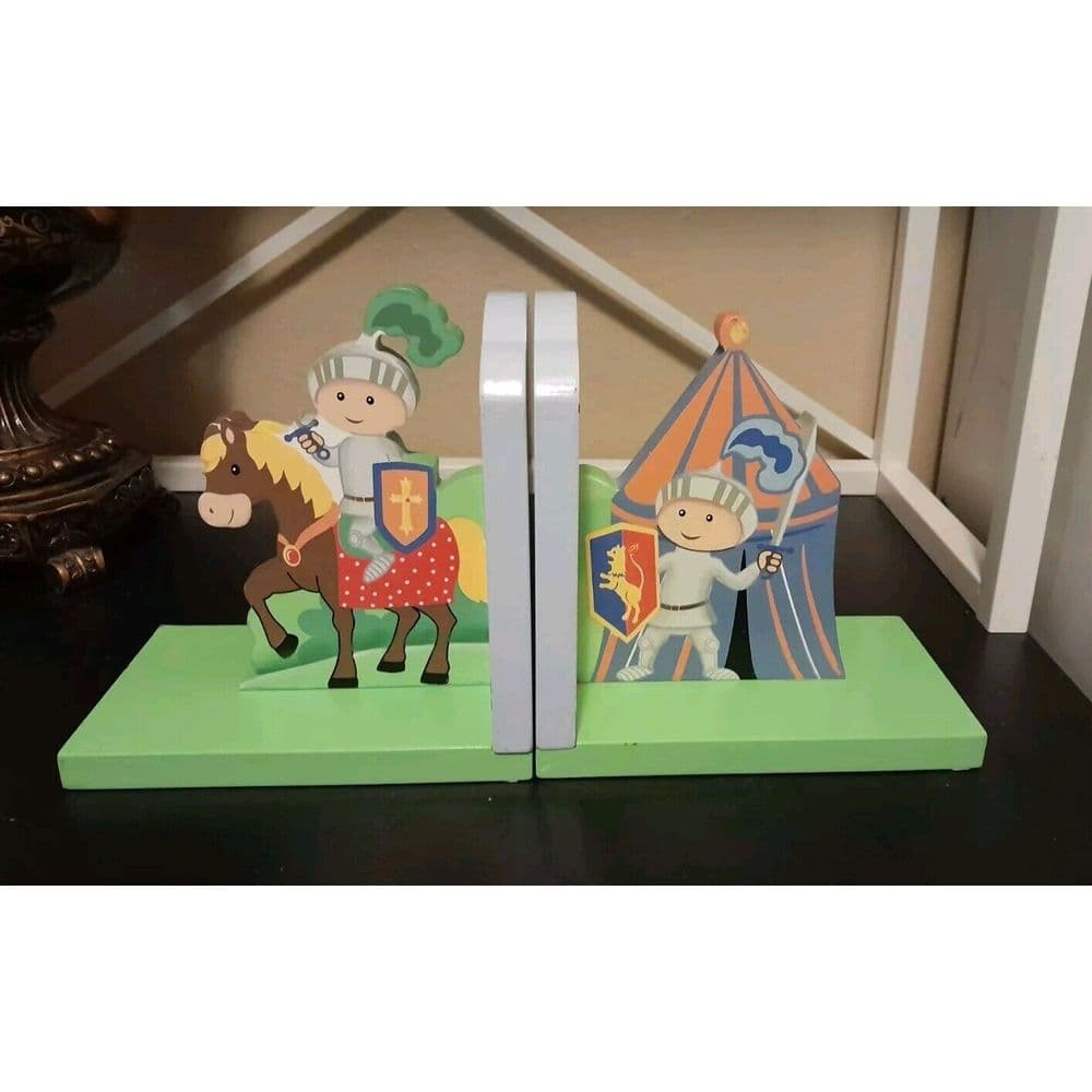 Fantasy Fields Knights Shinning Armor Knight Horse Sturdy Bookend Set Nursery - Image 1