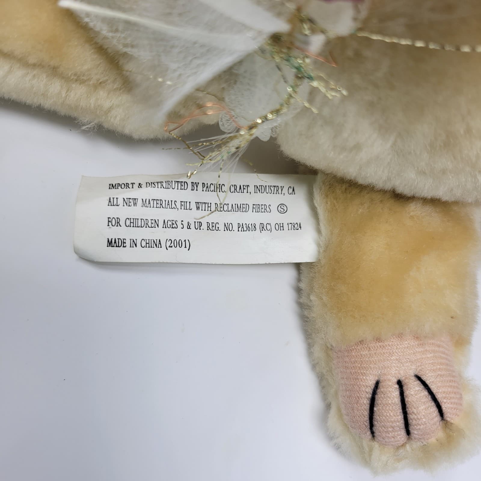 Ring Bearer Teddy Bear 2001 Pacific Craft Jointed Wedding | 12” Plush Vintage - Thumbnail 10