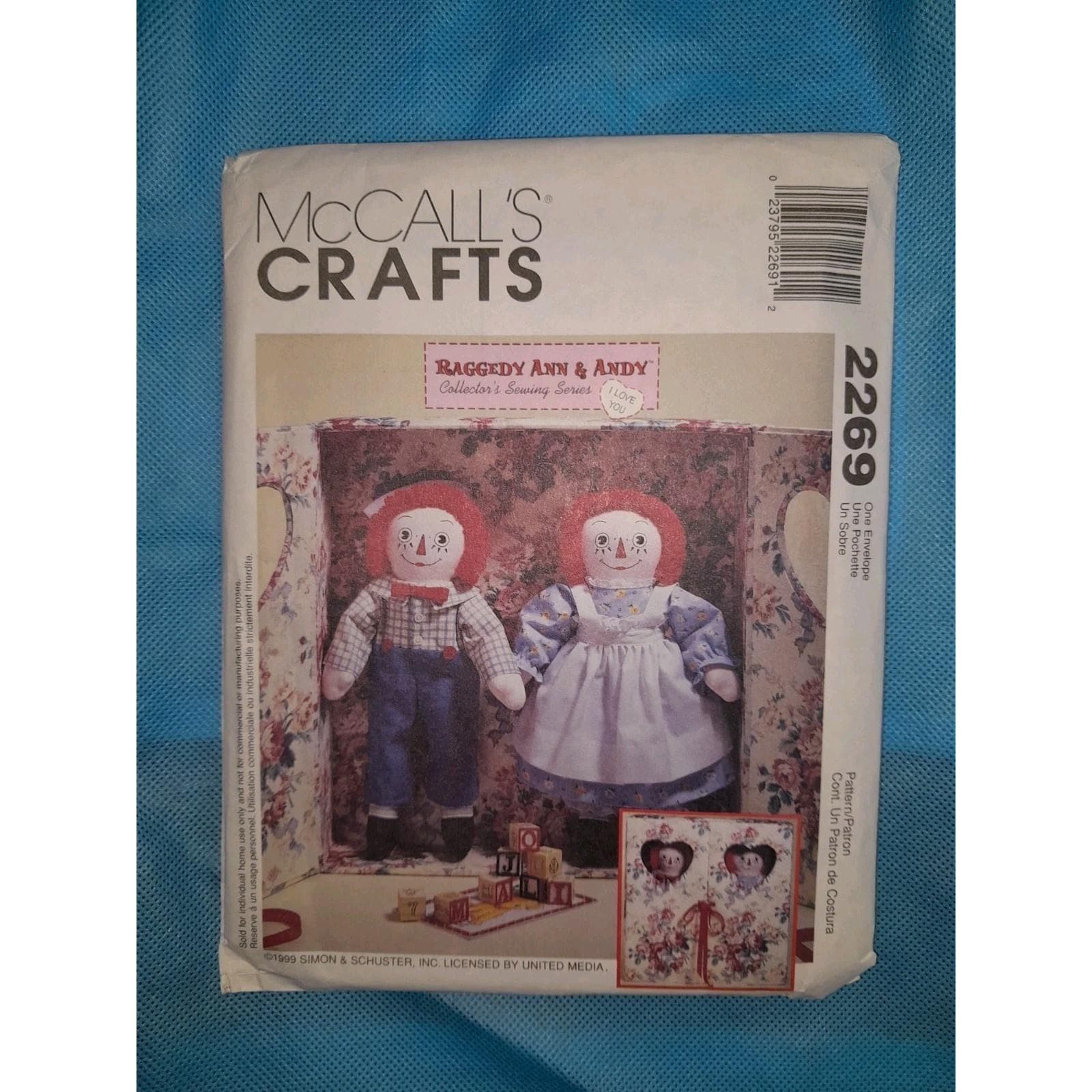 Mccalls 2269 Pattern 1940s Vtg 20" Raggedy Ann & Andy Dolls w/ Carrying Anabel - Image 1
