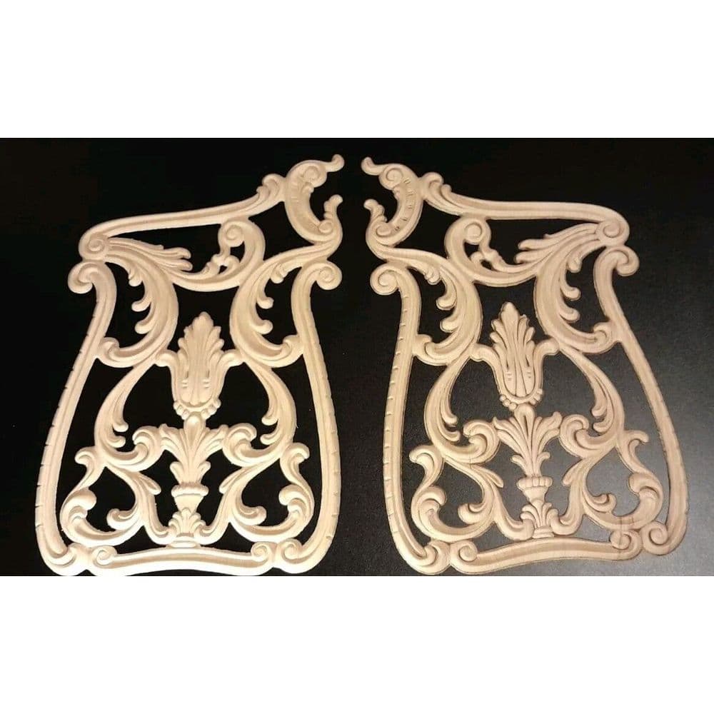 Acanthus Leaf Panels Furniture Applique Architectural Onlay 9 1/2" W X 15 5/8" H - Thumbnail 2
