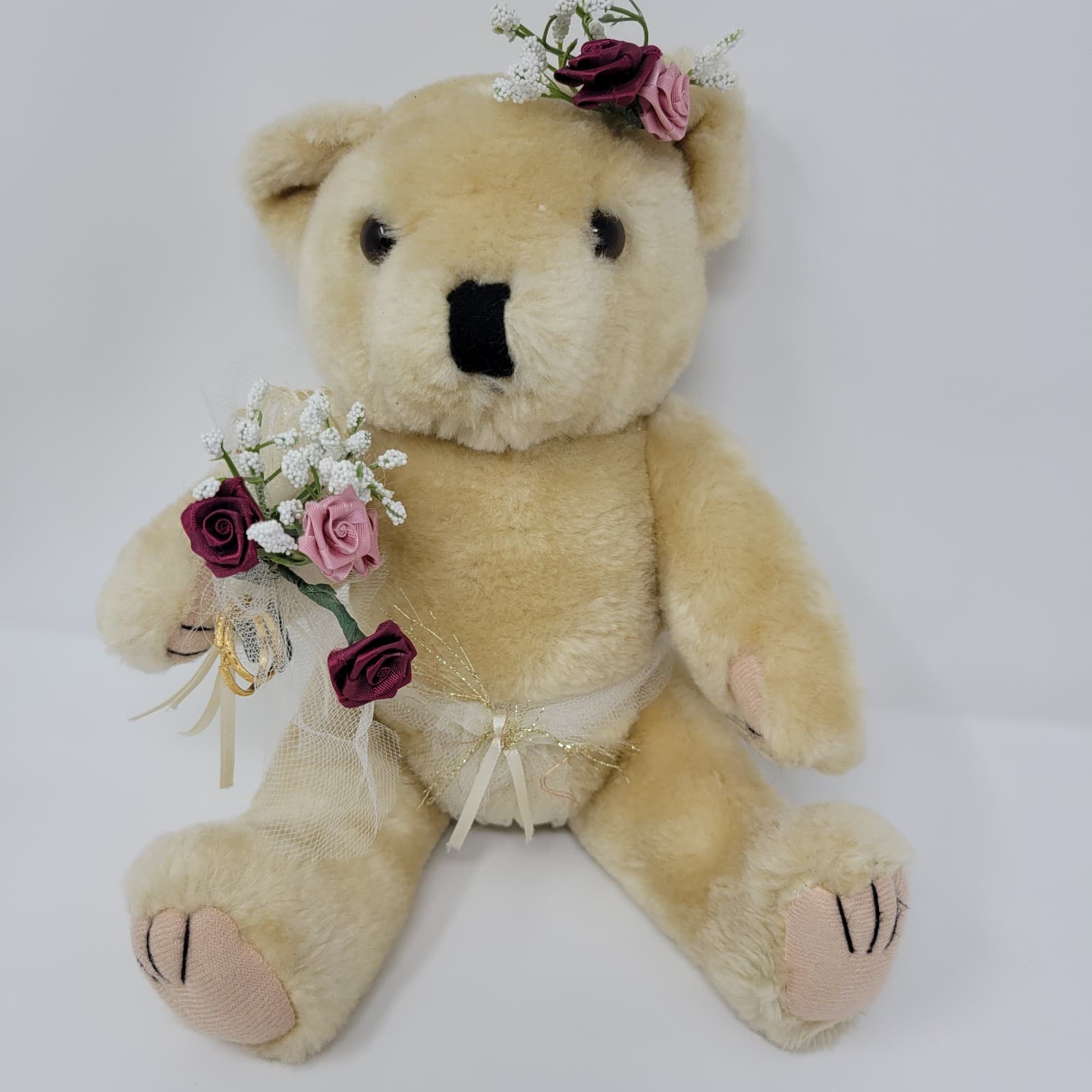 Ring Bearer Teddy Bear 2001 Pacific Craft Jointed Wedding | 12” Plush Vintage - Thumbnail 2